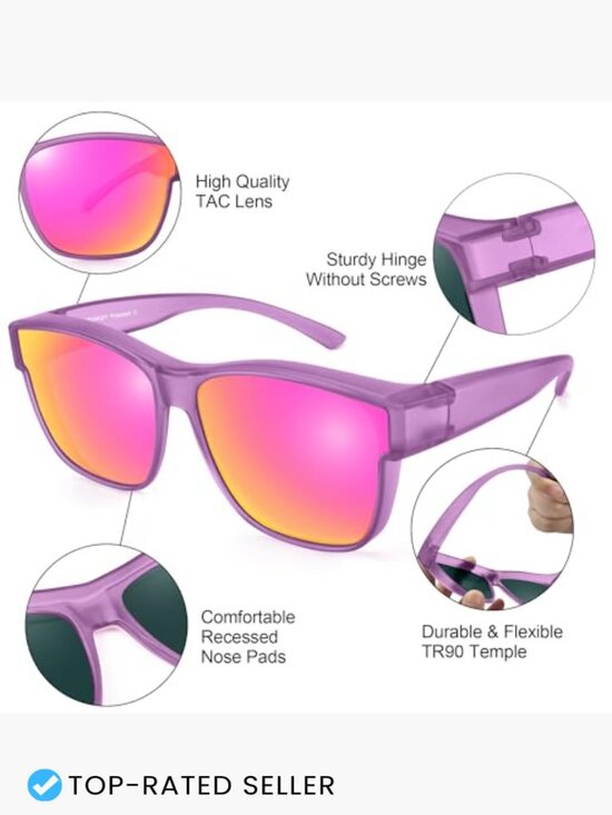 Oversized Square Polarized Fit Over Sunglasses UV400 TR90  display picture 3